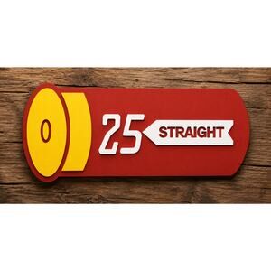 25 STRAIGHT Skeet Trap Shotgun Shooting Sign Plaque Award
